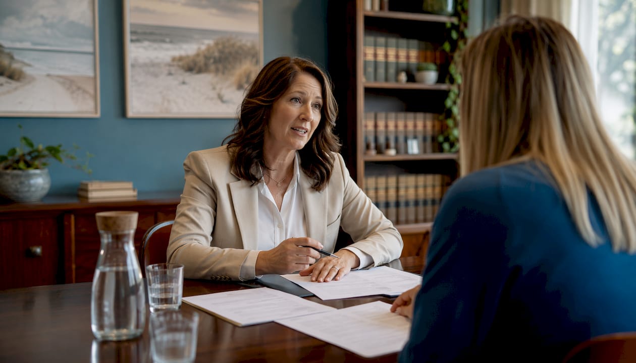 Hands signing legal property purchase documents