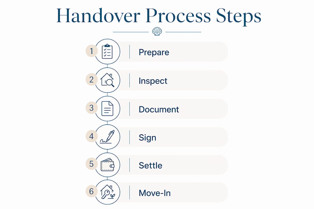 Infographic illustrating mobile home handover steps