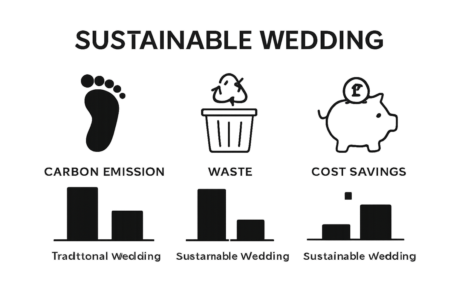 Sustainable Event Planning For Your Wedding 1 Comparison of environmental and financial impact for traditional vs. sustainable weddings