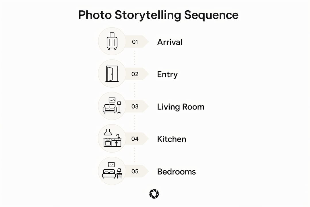 Infographic illustrating photo sequence for rental listings