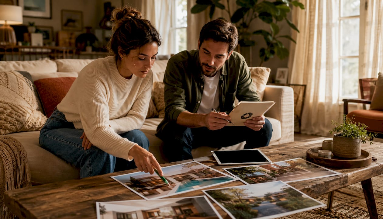 Managers reviewing vacation rental photos