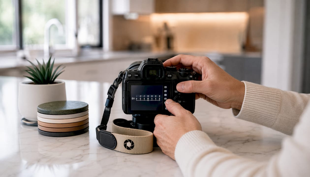 Close-up DSLR camera settings for HDR photography