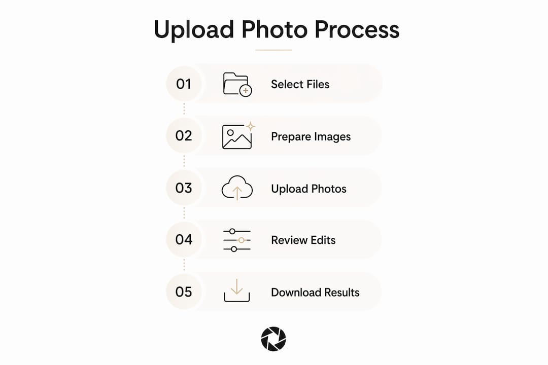 Infographic showing photo enhancement steps
