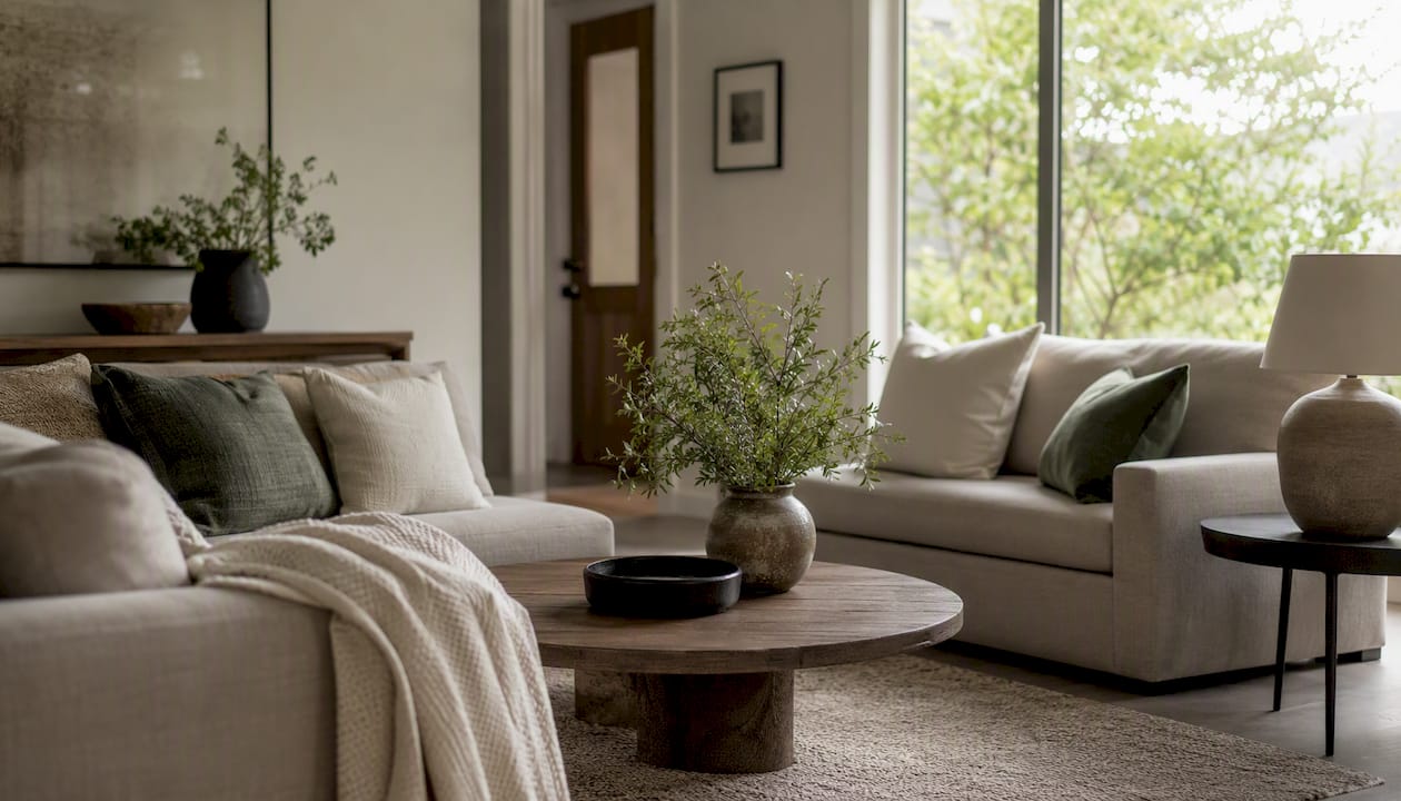 Well-staged living room ready for sale