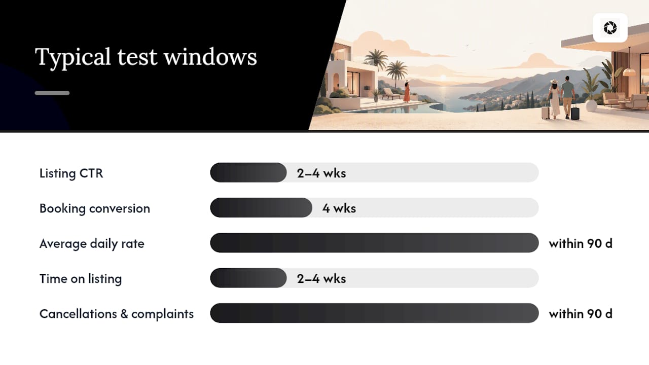 Diagram showing impact of photo quality on hospitality metrics