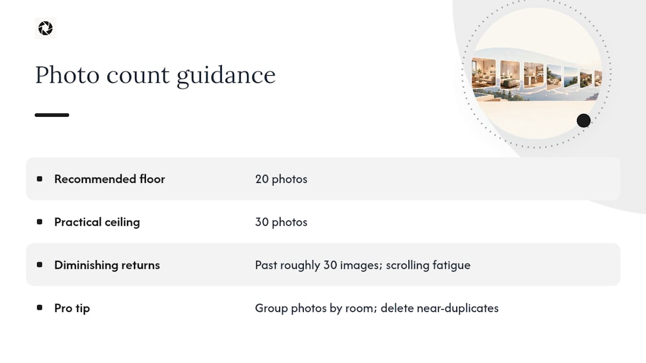 Diagram showing Airbnb photo count impact on bookings