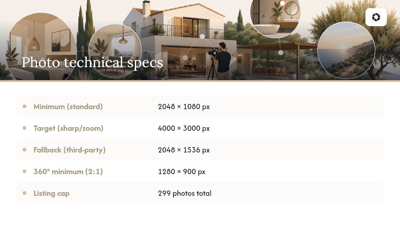 Booking.com photo dimensions and upload limits