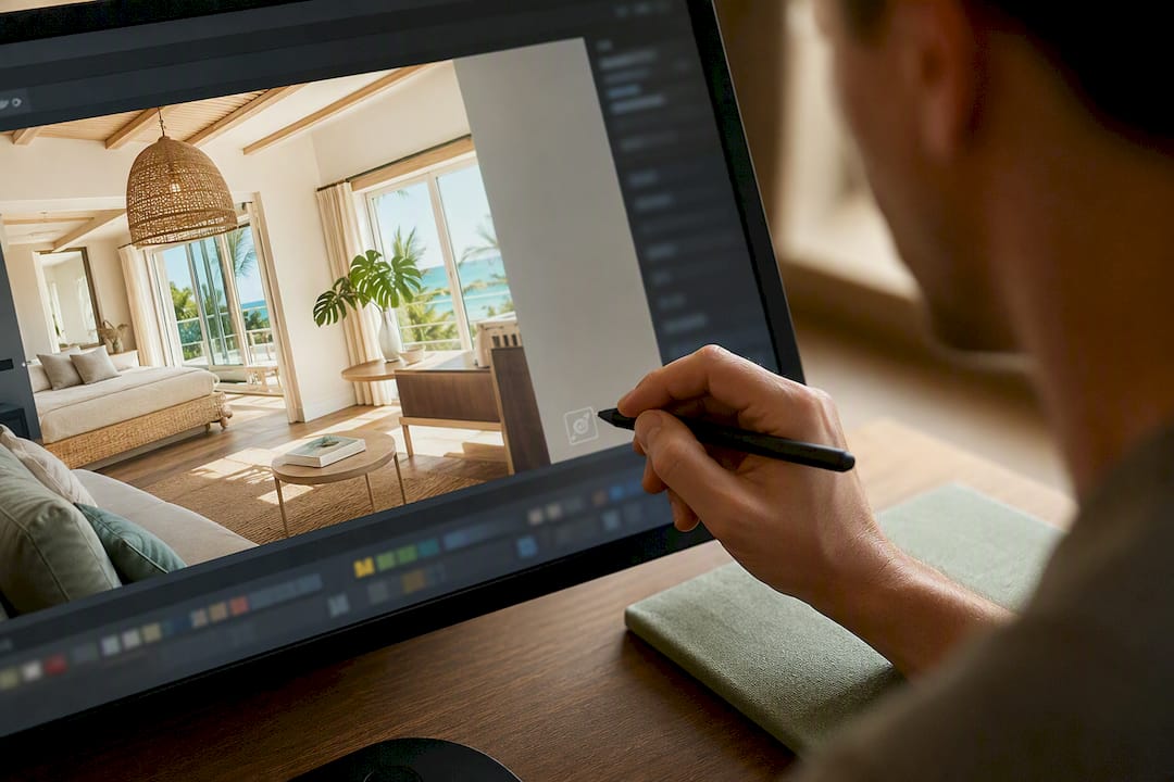 Inspecting a watermark on rental photo