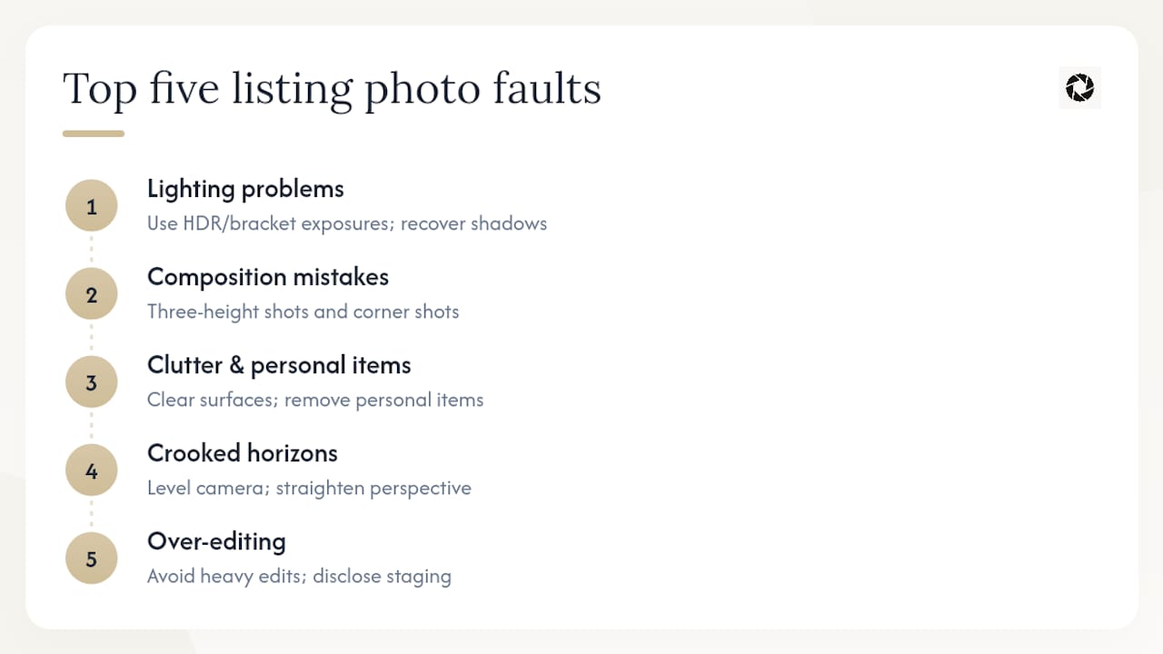 Five common listing photo mistakes