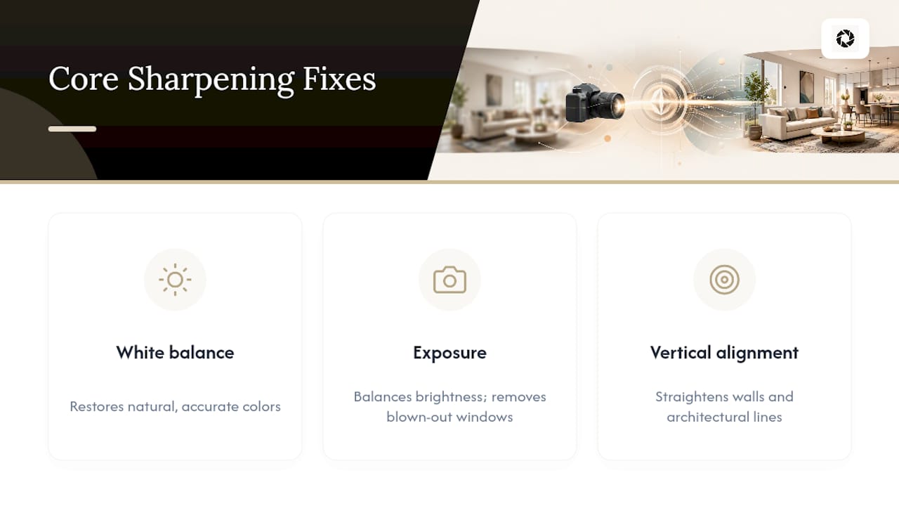 Three fixes for sharper interior photos
