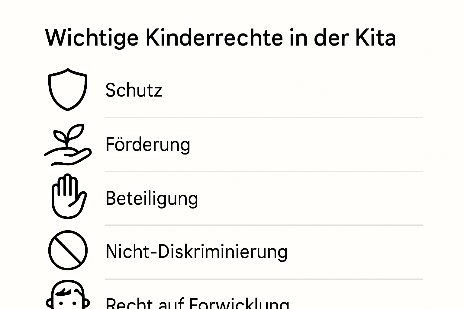 Infografik: die fünf wichtigsten kinderrechte in der kita