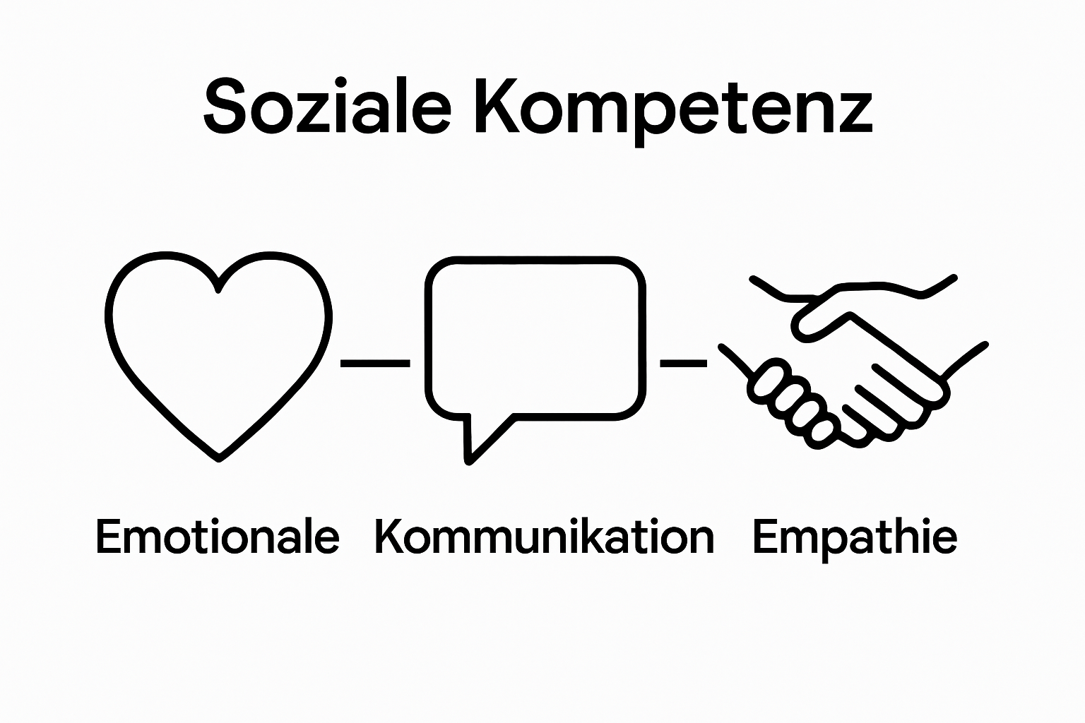 Icons zu emotionaler Intelligenz, Kommunikation und Empathie als Grundpfeiler sozialer Kompetenzen