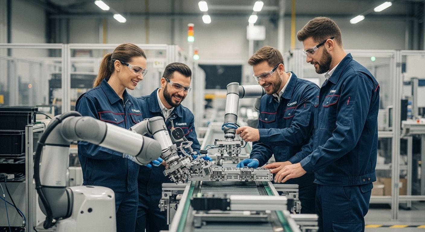 Fabrik Automatisierung Mensch Roboter
