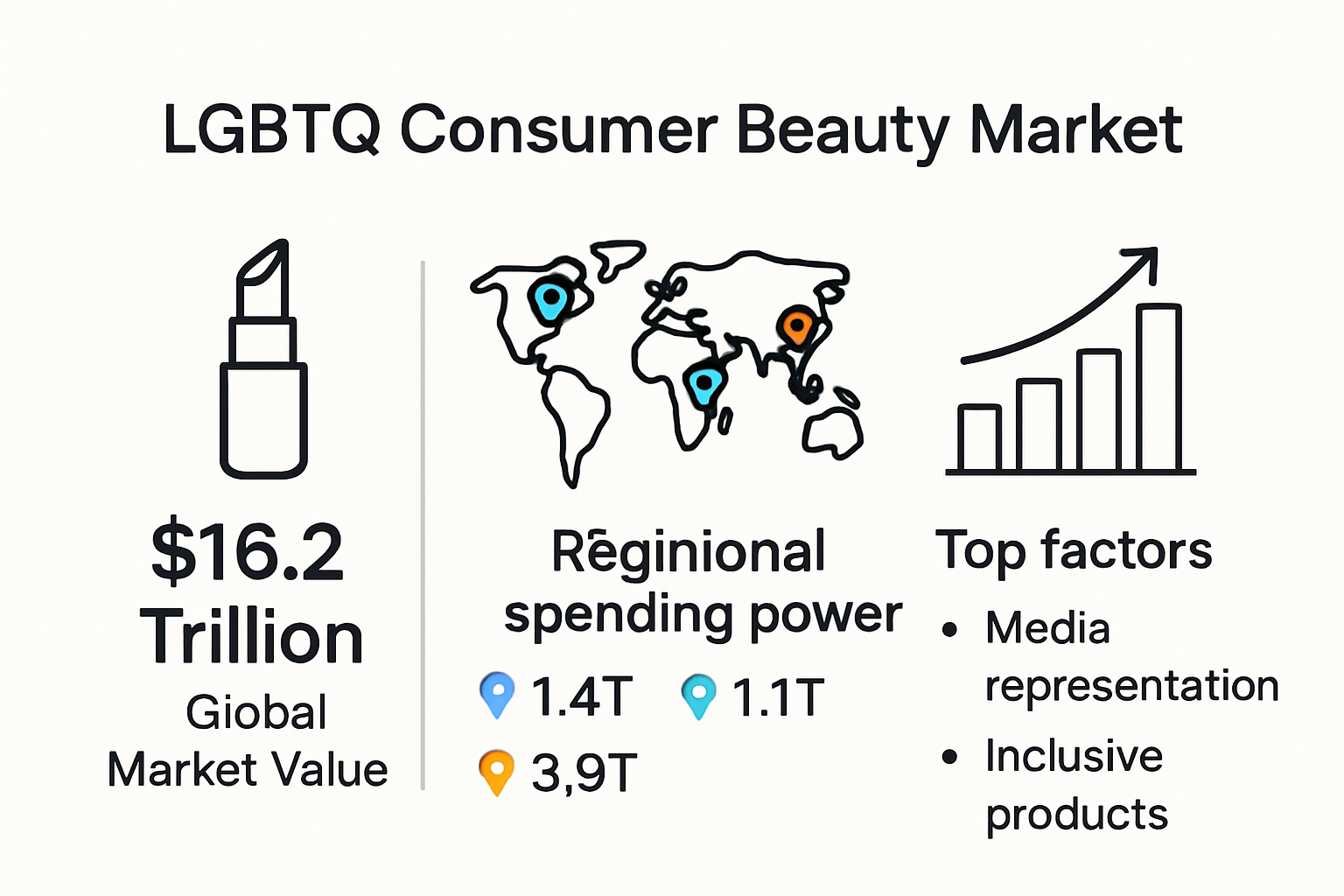 Infographic of global LGBTQ consumer beauty market data
