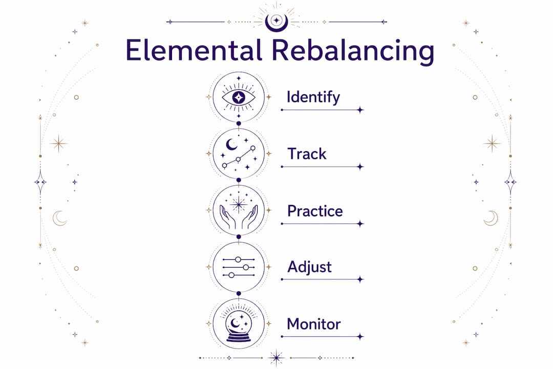 Infographic outlining elemental rebalancing steps