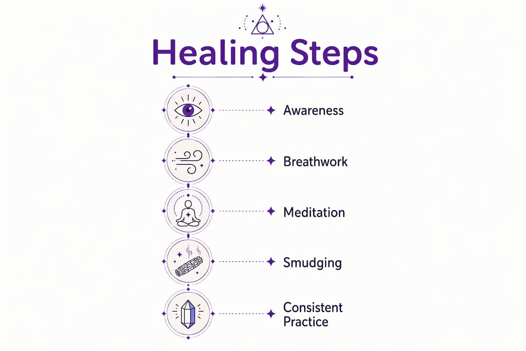 Infographic outlining spiritual nervous system healing steps