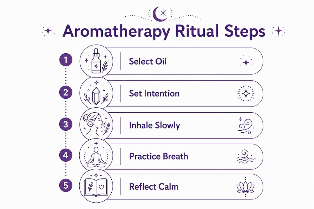 Infographic showing aromatherapy ritual steps