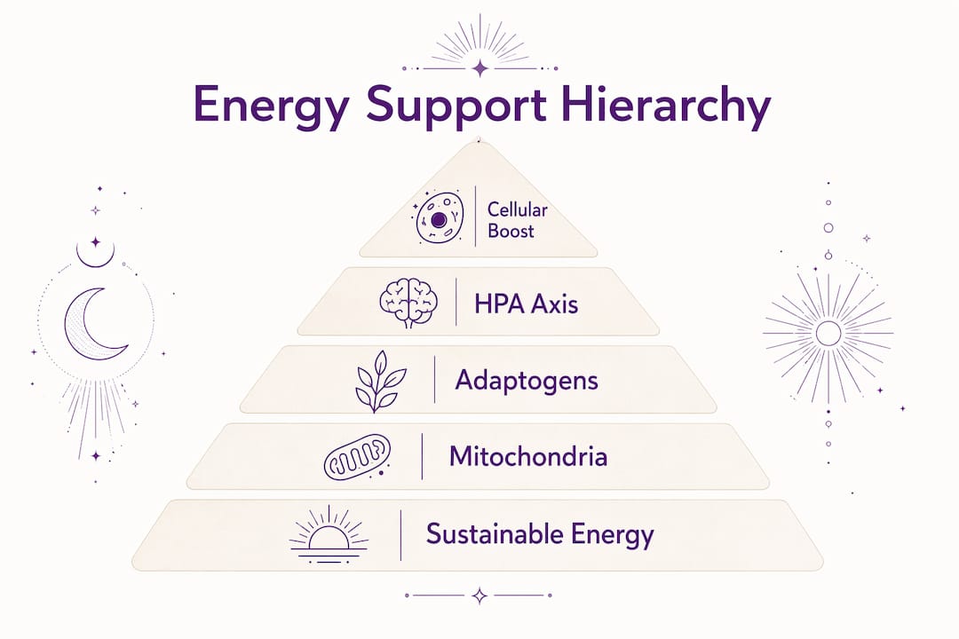 Infographic showing hierarchy of plant-based energy support