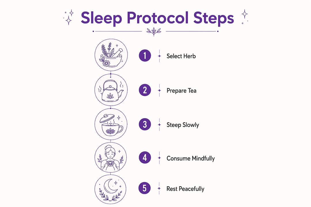 Infographic illustrating botanical sleep steps