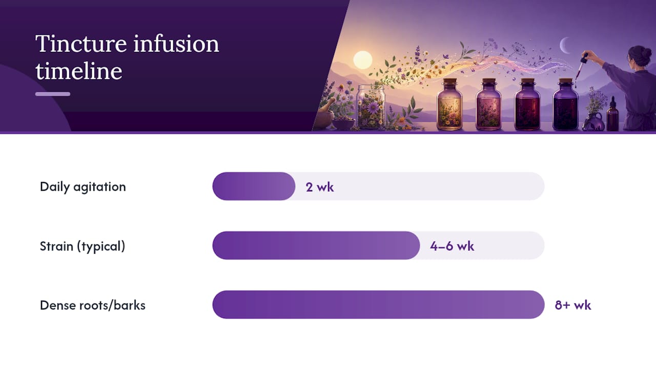 Diagram showing steps to make alcohol tincture at home