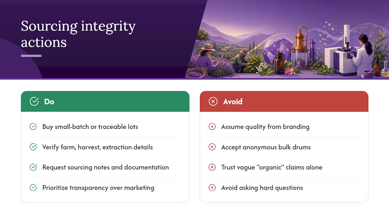 Kejiwa's Sourcing Perspective on Real Ingredient Integrity — overview diagram