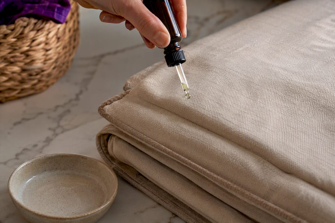 Dropper testing blend on pet bedding