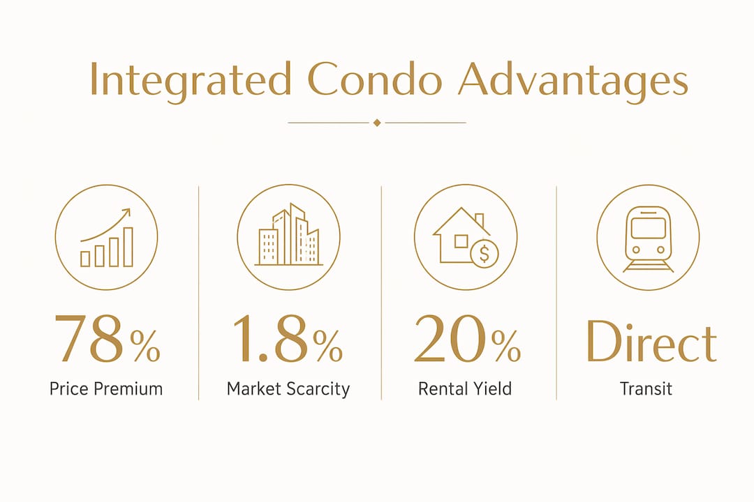 Infographic showing integrated condo market advantages