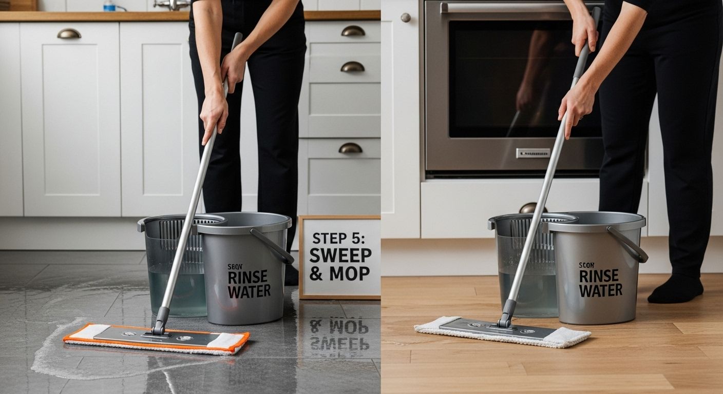kitchen floor mopping