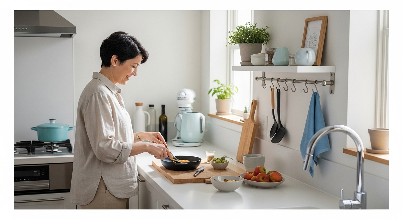 minimalist kitchen organized home