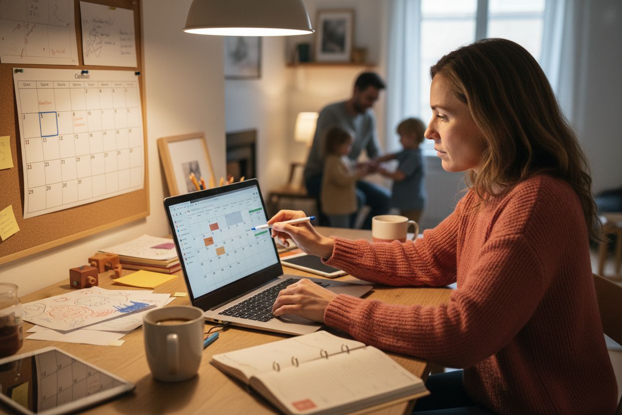 family schedule, time blocking, simplification