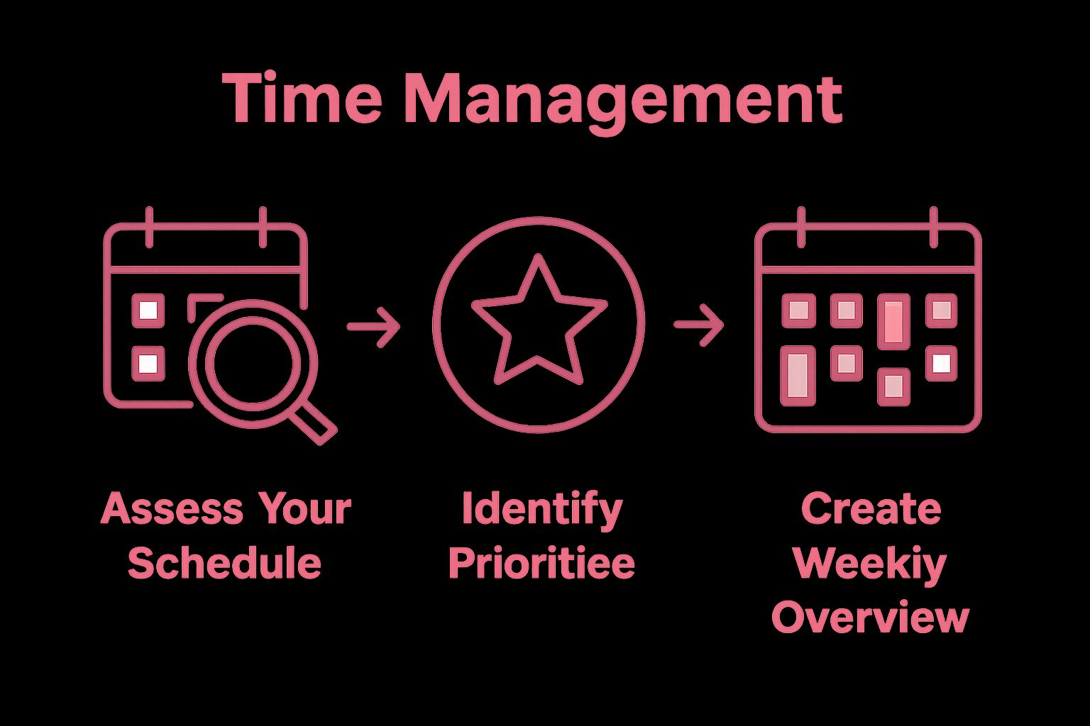 Infographic showing three-step schedule simplification process