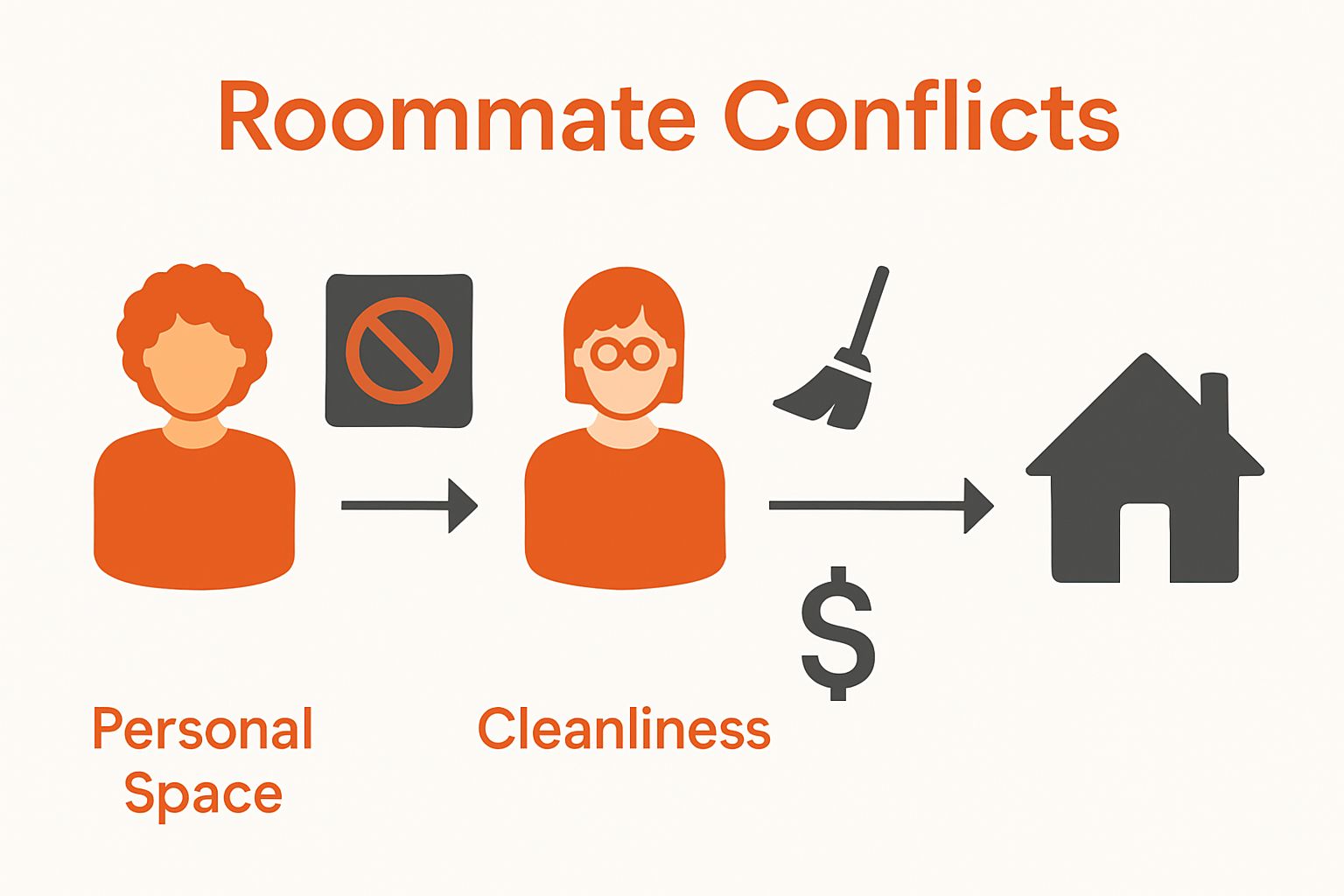 Infographic showing top three roommate conflict causes