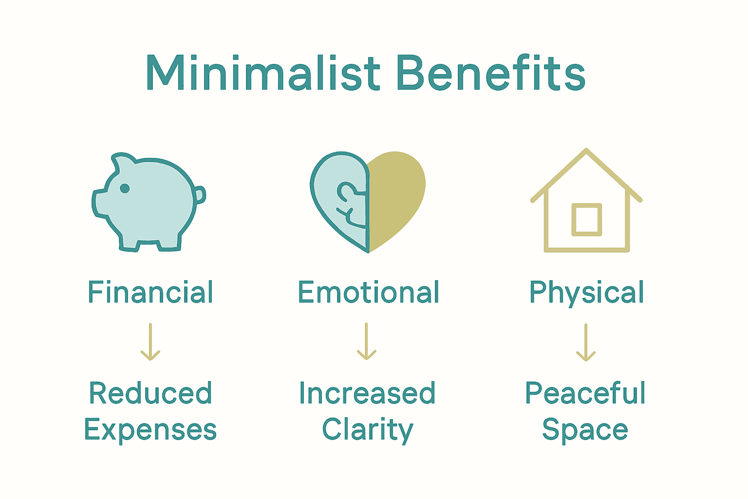 Infographic: minimalist benefits—financial, emotional, physical