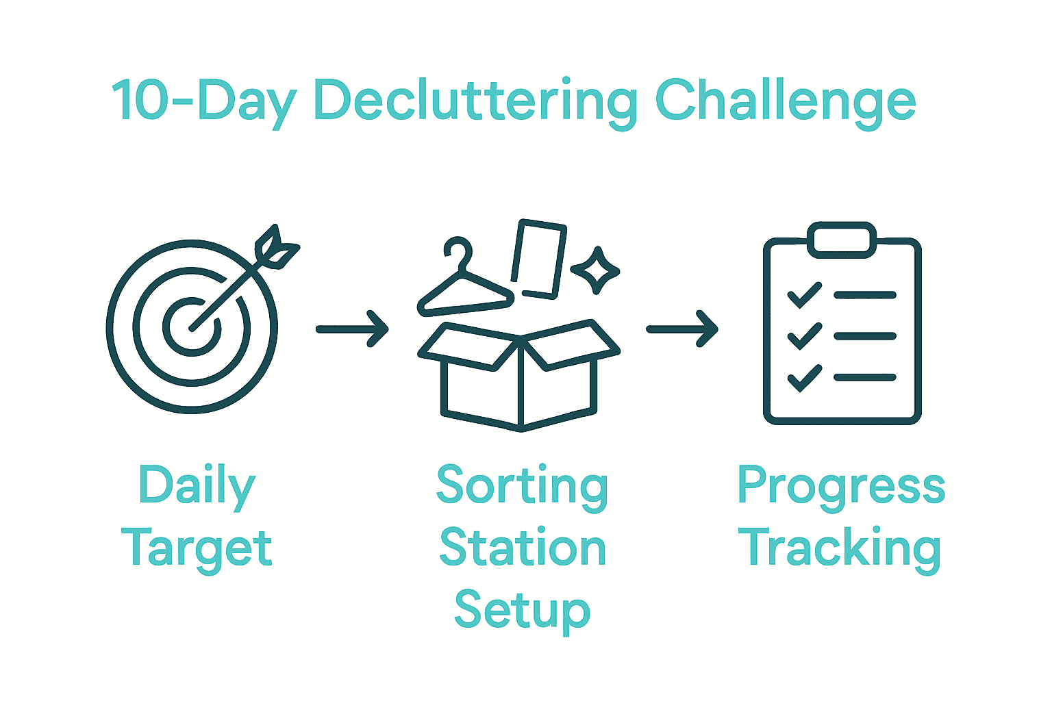 10-day decluttering challenge process diagram