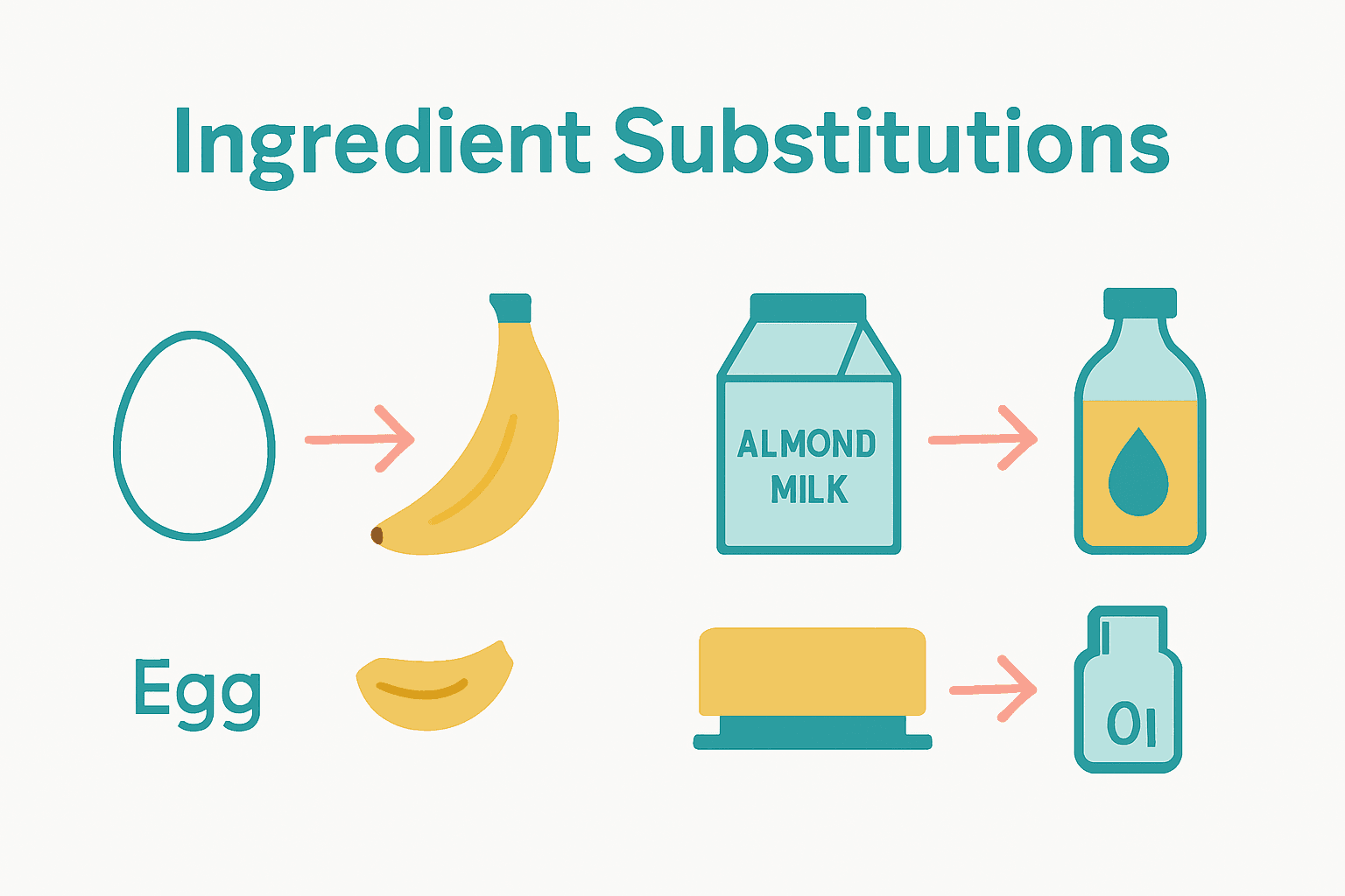 Infographic comparing common baking ingredient swaps