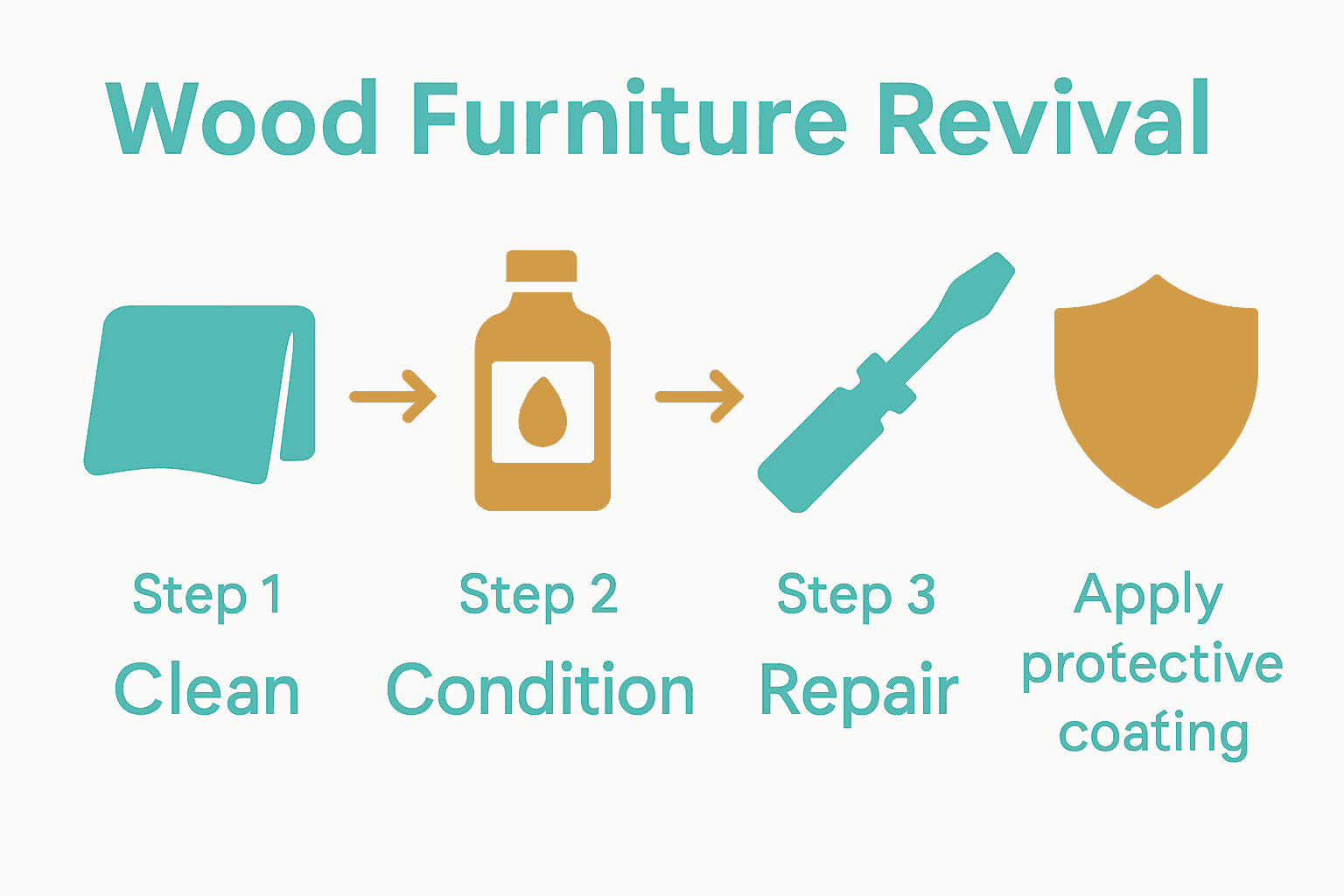 Four-step process to revive wood furniture with icons