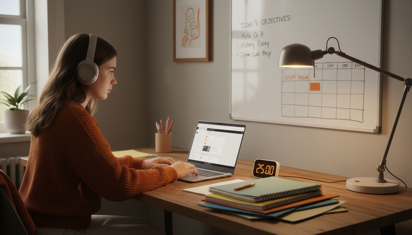 organized homeschool workspace