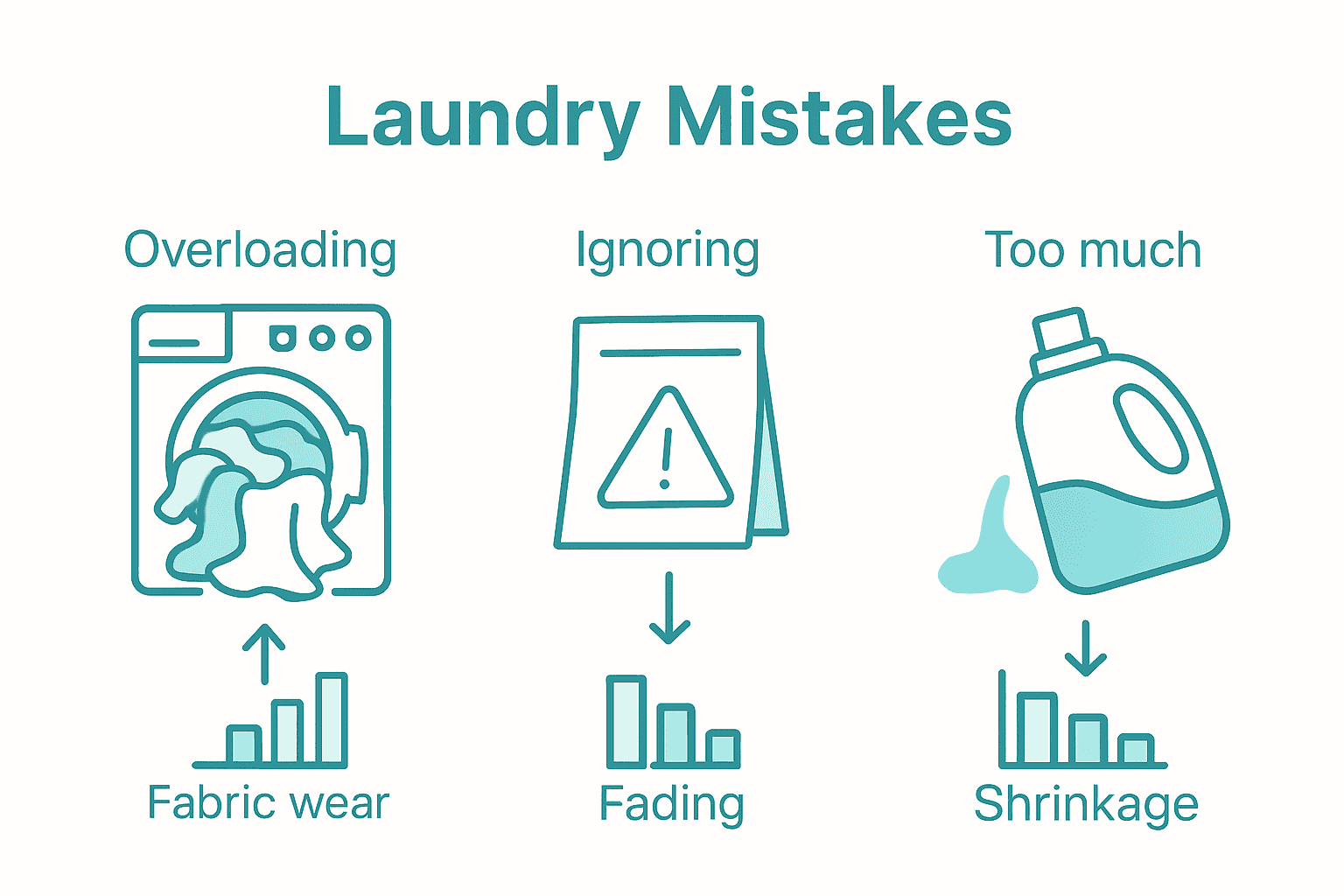 Infographic showing top laundry mistakes and consequences