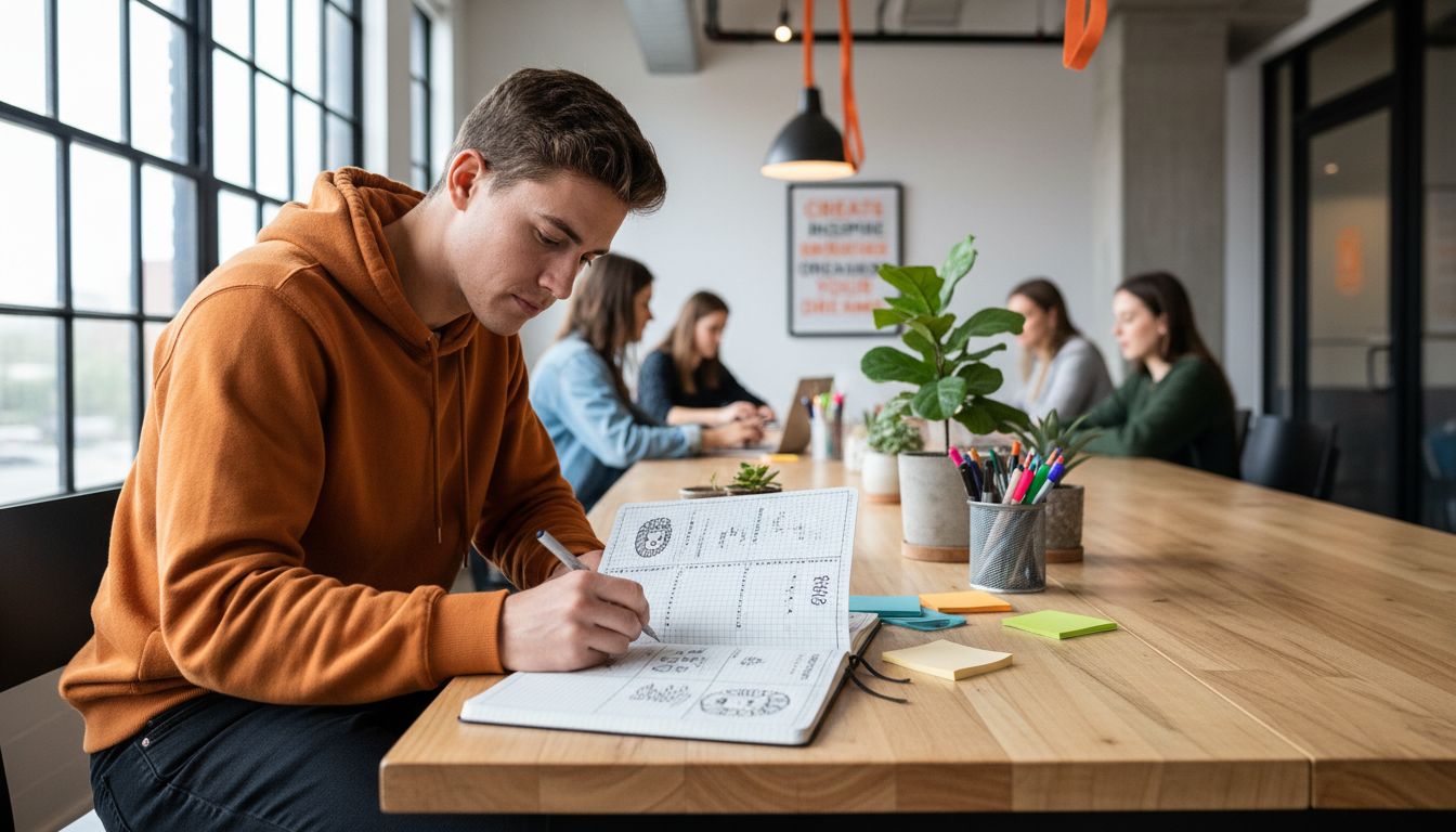 creative journaling workspace