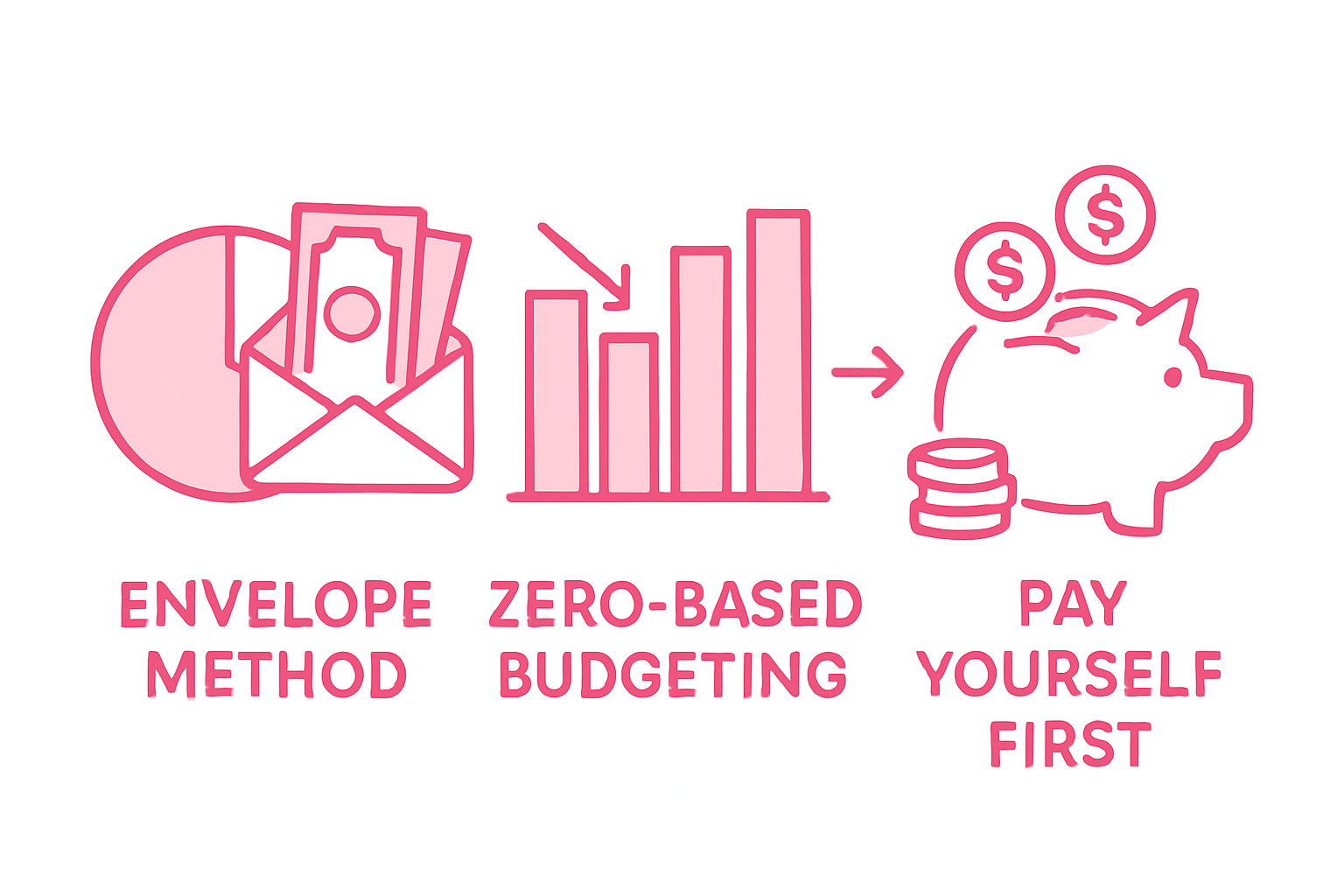 Infographic comparing three budgeting methods