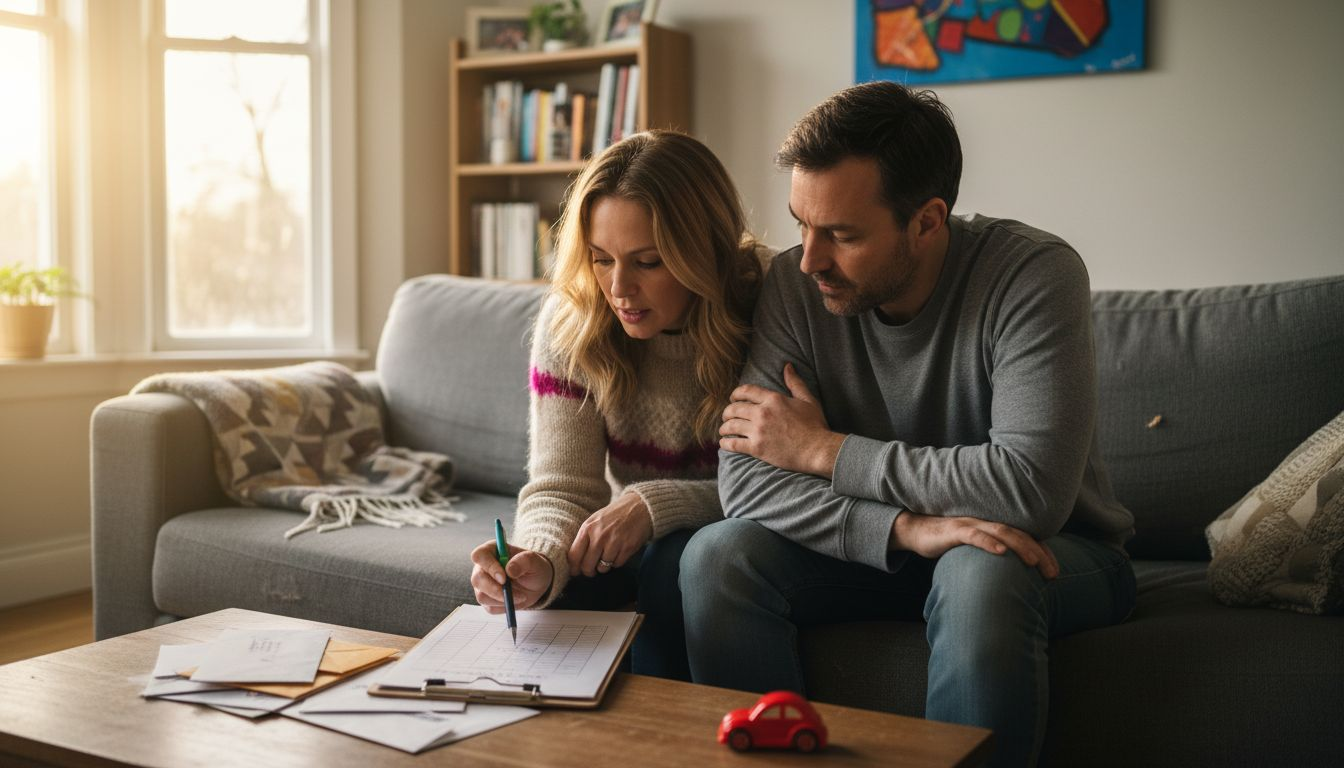 Couple discussing financial goals together