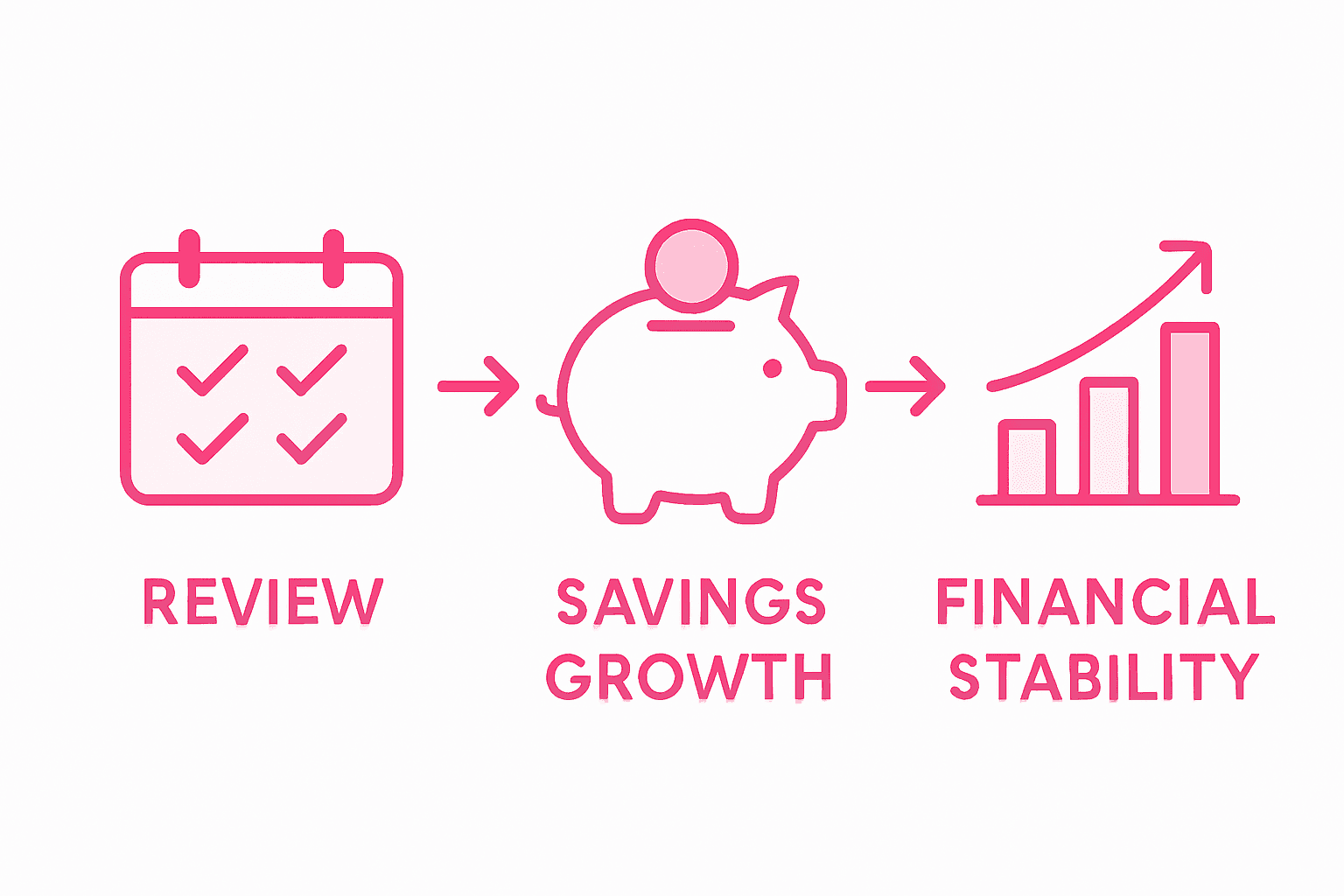Infographic displaying process of family financial growth