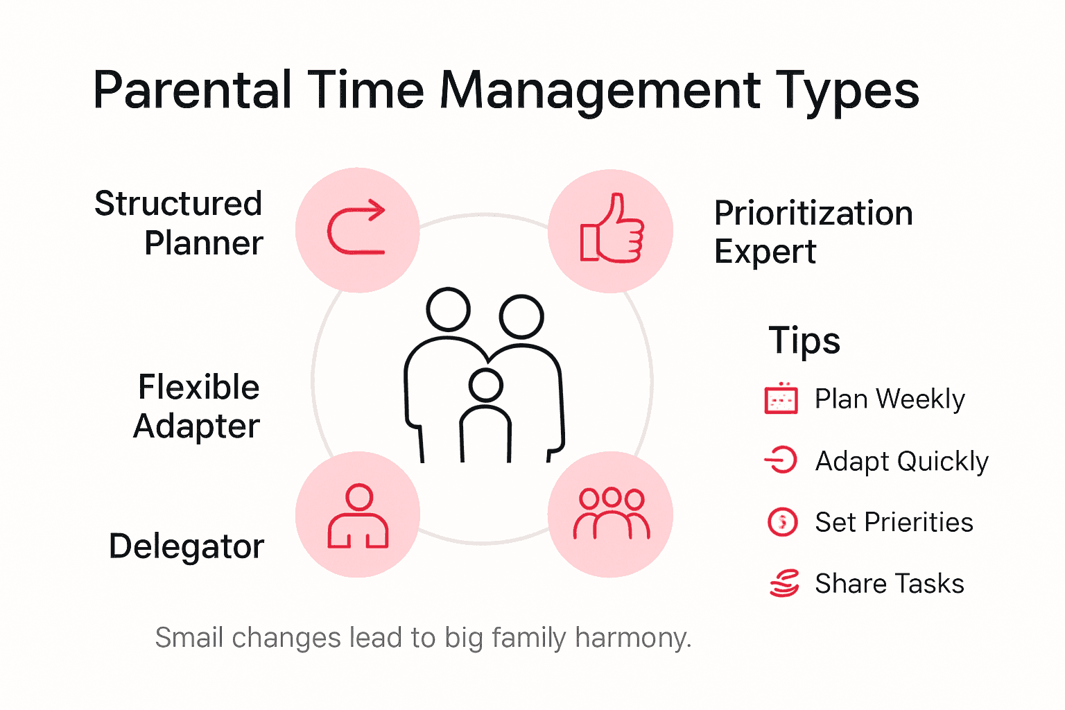 Infographic on four parental time management types