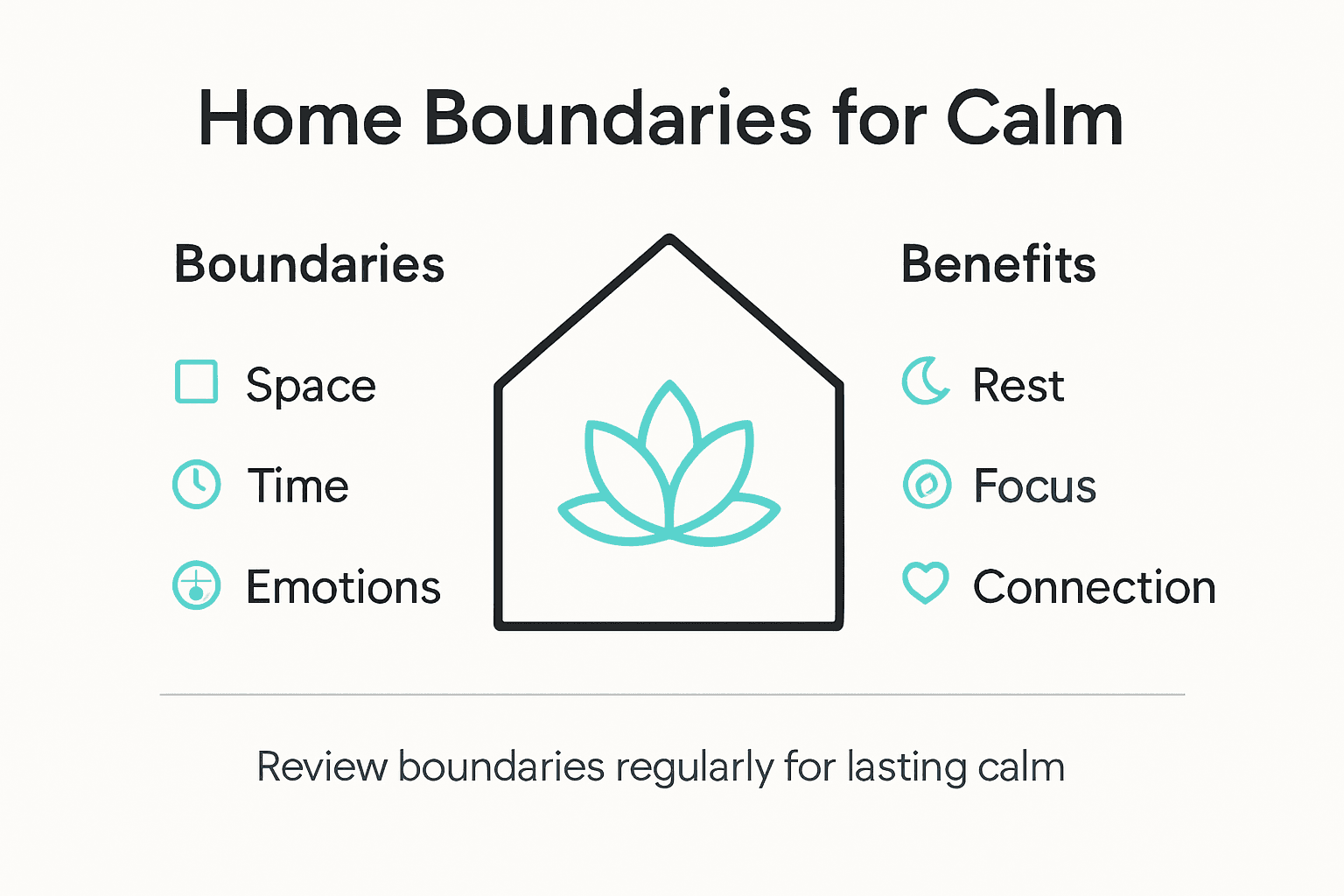 Infographic about boundaries and calm home