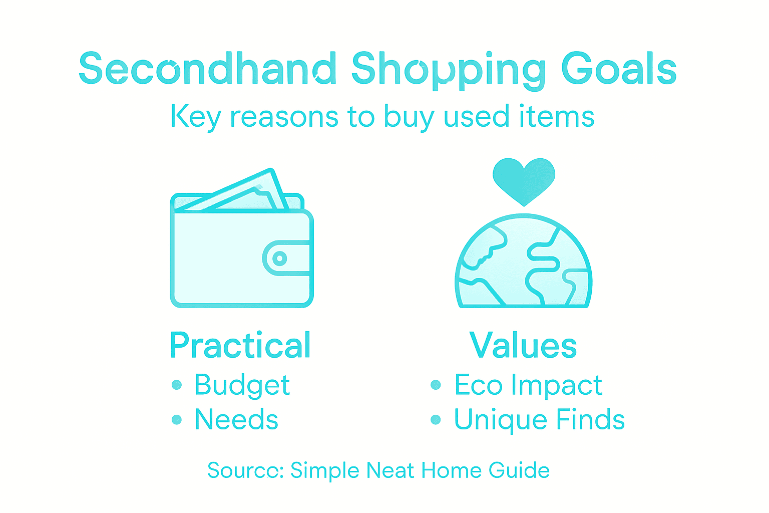 Infographic outlining secondhand shopping goals