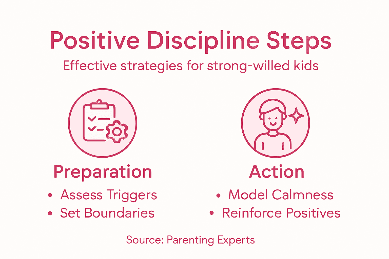 Infographic outlining positive discipline strategies