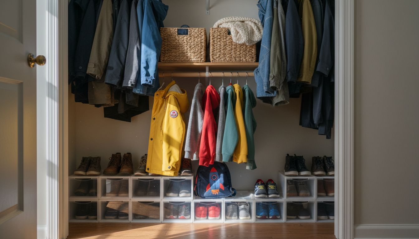 Double hanging rods maximize vertical closet space
