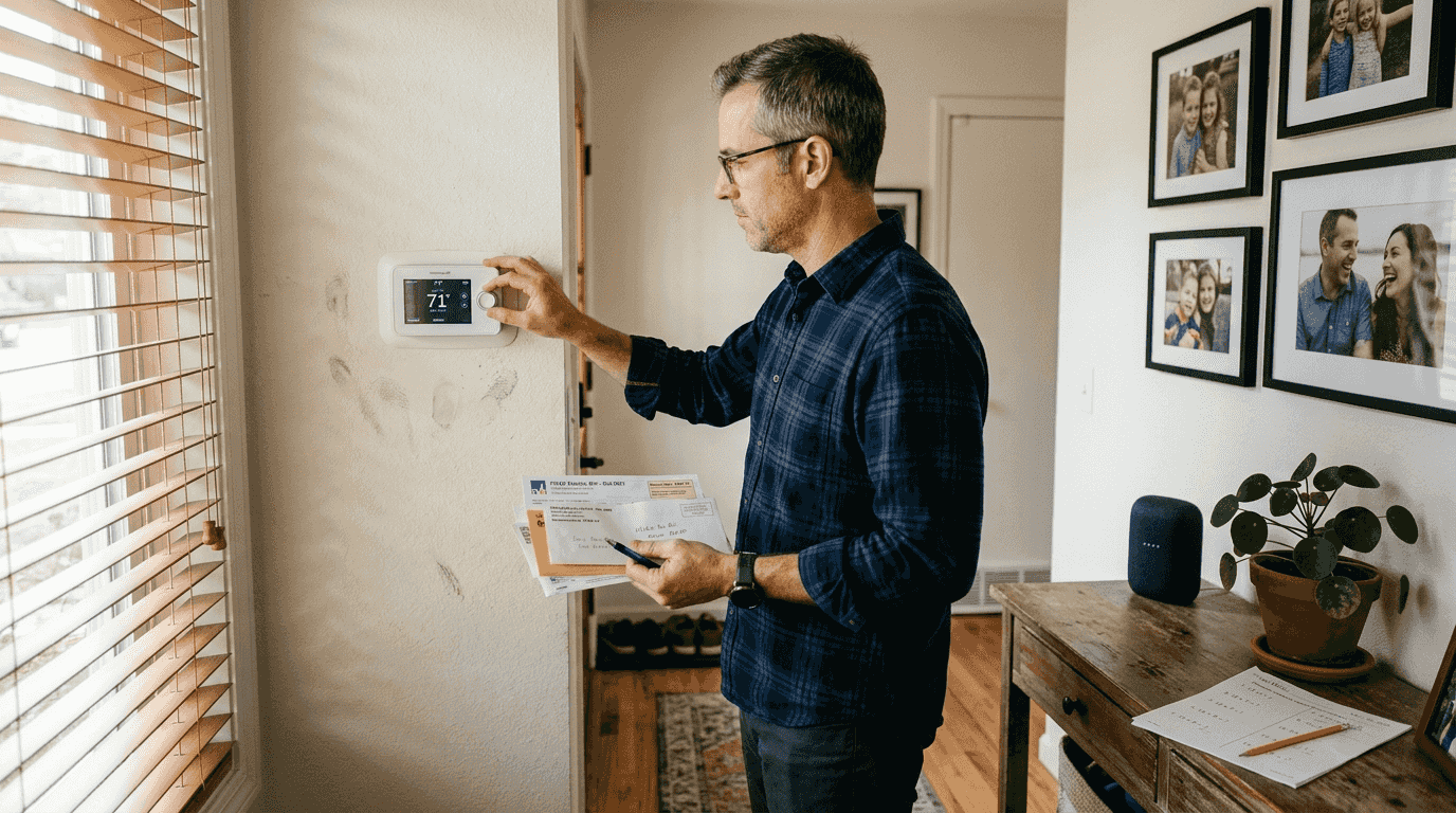 Adjusting thermostat with smart home devices