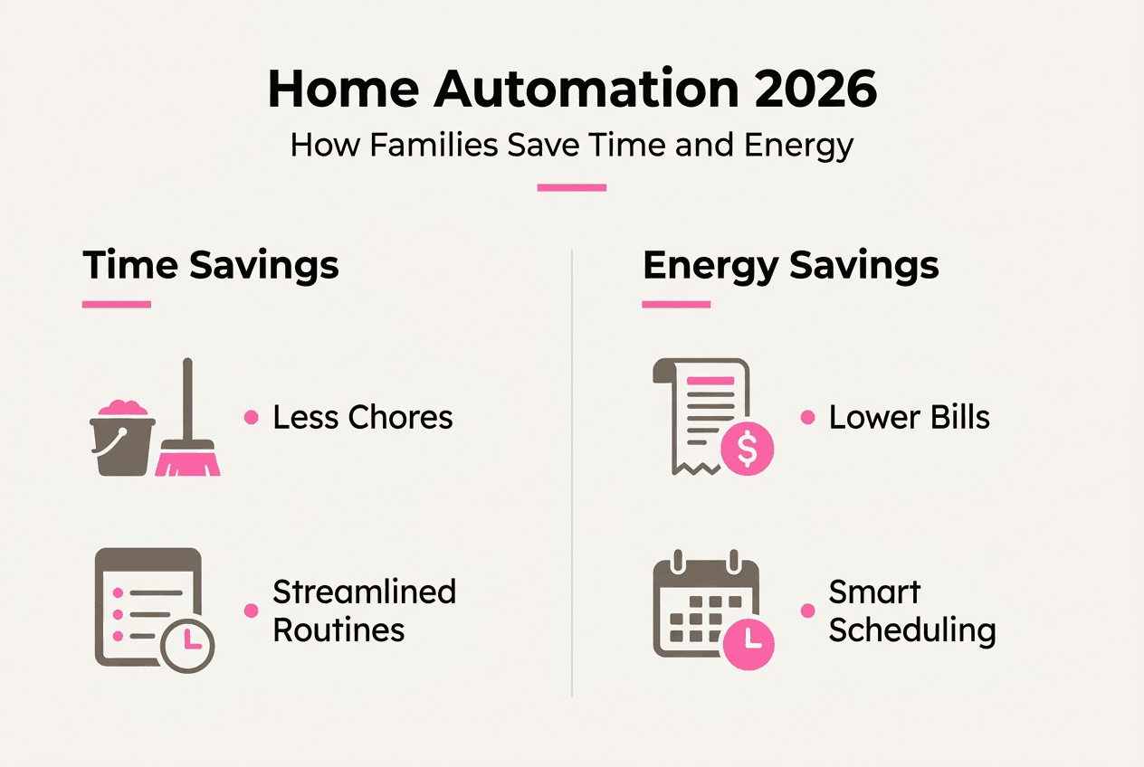 Infographic of home automation time and energy benefits