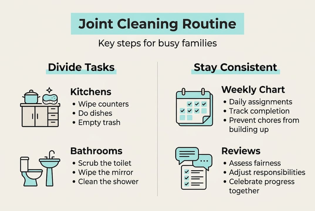 Infographic of core joint cleaning routine steps